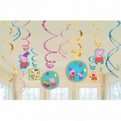 Party Animal Direct Peppa Pig Swirl Decorations 12piece