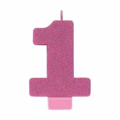 Party Animal Direct Hot Pink Glitter Candle Number 1