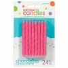 Party Animal Direct Pink Spiral Candles 24 Pack