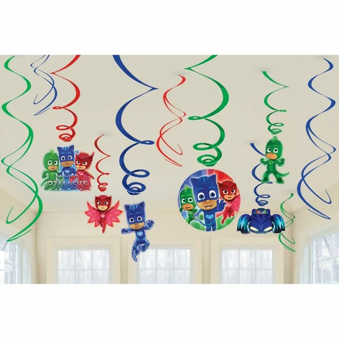 Party Animal Direct Pj Masks Swirl Decorations ( Set Of 12)
