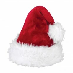 Party Animal Direct Santa Hat Plush DELUXE - Adult Santa Hat Christmas Costumes