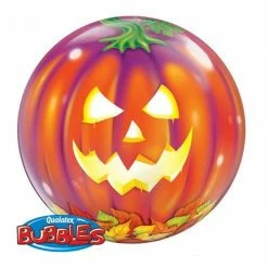 Party Animal Direct Bubble Balloons Pumpkin Head Bubble Balloon - Jack O Lantern