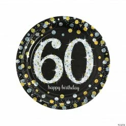 AMSCAN Sparkling Celebration 60th Dinner Plates 60th Birthday