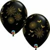 Party Animal Direct Halloween Golden Spider Webs & Bats Latex Balloons Pk10