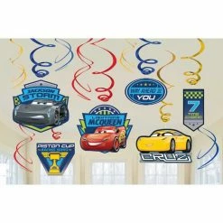 Party Animal Direct CARS 3 SWIRL DECORATIONS (PACK OF 12) Disney Cars